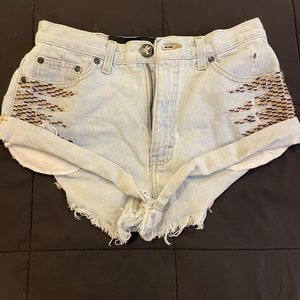 One teaspoon beaded denim shorts 28
